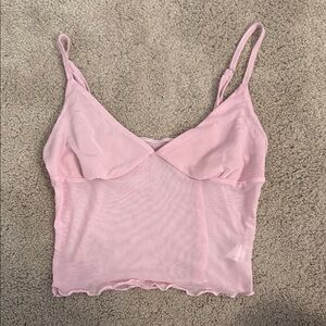 Pink Sheer Crop Top